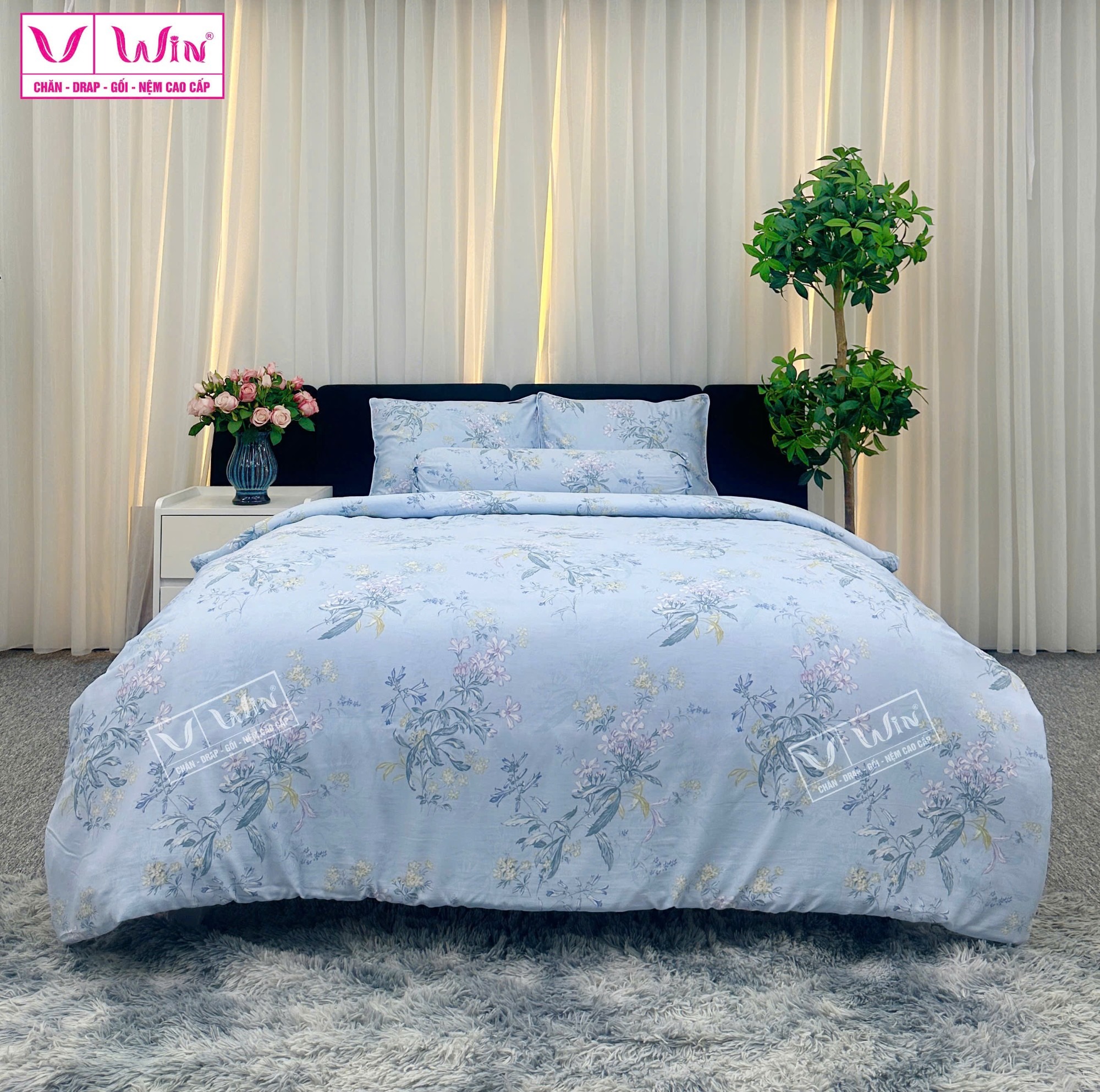 Bộ chăn ga Tencel cao cấp Thắng Lợi MSP812